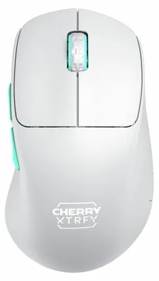 Produktbild von CHERRY XTRFY M64 Wireless, rechts, RF Wireless, 26000 DPI, Blau, Türkis, Weiß