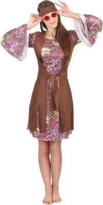 Produktbild von Hippiekostüm für Frauen mit Paisleymuster bunt M / L