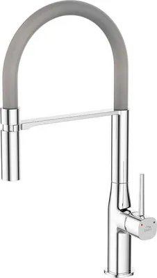 Produktbild von Design Spültischtischarmatur stehend mit U-Auslauf Chrom/Grau