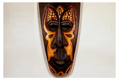 Produktbild von Bumbo Maske, erhältlich in 50 cm oder 100 cm, Holzmaske aus Bali, Wandmaske, Größe: ca. 50 cm
