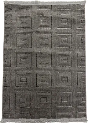 Produktbild von Teppich kurzflor Wohnzimmer, Schlafzimmer, Flur dünn Kachel Optik Polyester 3D Weich, Farbe:L.Grey, Maße:80x150 cm