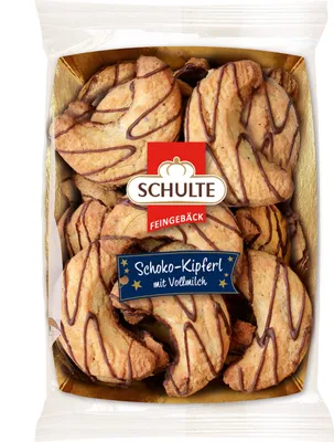 Obrázek produktu pro Schulte Schoko Kipferl sušenky s mléčnou čokoládou 175g