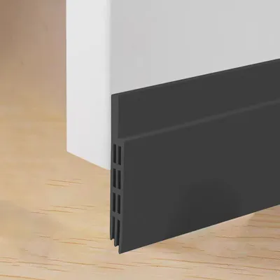 Imagen del producto de Burlete para puerta - Silicona - Negro - Protección contra corrientes de aire y ruido