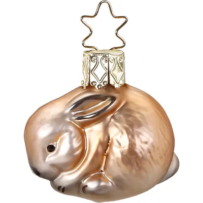 Produktbild von Christbaumschmuck Anhänger Glas Hase 3,5cm Beige Braun