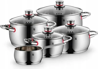 Zdjęcie produktu dla WMF Quality One Zestaw Garnków Stalowych 5sztuk Cromargan Indukcja