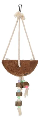 Productafbeelding van Naturlijke kokosnoot hangende kooi, vogelhuisje, schommel, speelgoed voor papegaaien, benodigdheden voor huisdieren