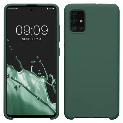 Produktbild von kwmobile Handyhülle für Samsung Galaxy A51 Hülle - Case Silikon - Kabelloses Laden - Schutzhülle Cover in Tannengrün