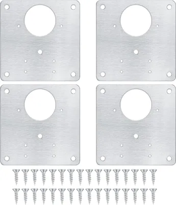 Produktbild von 4 Stück Scharnier Reparaturplatten – Aufschraubscharniere für Möbel, Schrank, Fenster