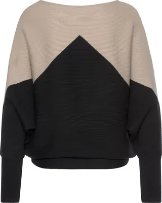 Produktbild von LASCANA Strickpullover sand-schwarz Größe 40/42