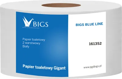 Obrázok produktu pre BIGS BLUE toaletný papier, 65 % biely, 12 kusov.
