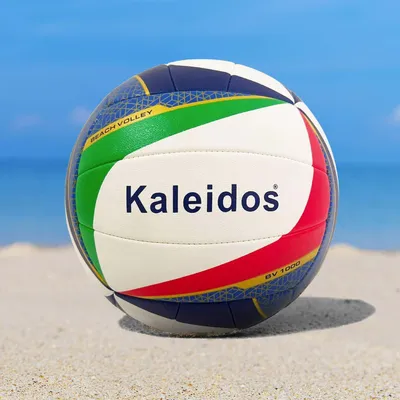 Produktbild von Famanu Volleyball Größe 5 Indoor Outdoor Beach - Soft Touch Kunstleder - Weiß Rot Grün Blau