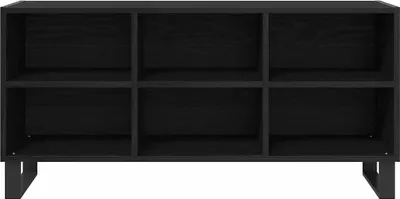 Image de vidaXL Meuble TV noir imitation chêne 103,5 x 30 x 50 cm