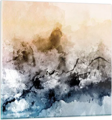 Produktbild von Bilder auf glas - Einteilig - Abstraktion Wolken Berge - 50x50cm - Glasbilder - Wandbilder - Bilder - zum Aufhängen bereit - Wanddekoration aus Glas - Glas Bilder - Wandbild auf Glas - GAC50x50-4894