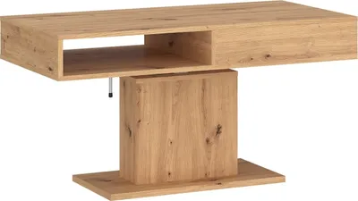 Produktbild von Couchtisch >CORTADO< höhenverstellbar bis 80cm, Schublade, in Artisan Eiche Nachbildung - 110x60/80x65cm (BxHxT)