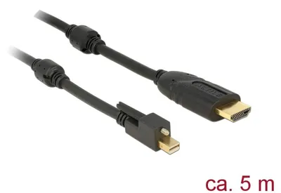 Produktbild von Delock - Adapterkabel - Mini DisplayPort männlich zu HDMI männlich - 5 m - Schwarz - 4K Unterstützung
