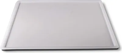 A white rectangular tray with a raised edge, presented on a white background.