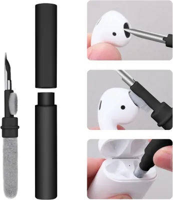 Produktbild von Vicloon Reinigungsset für Airpods Pro 1 2 3 - Multifunktions-Reinigungsstift und weiche Bürste - Schwarz