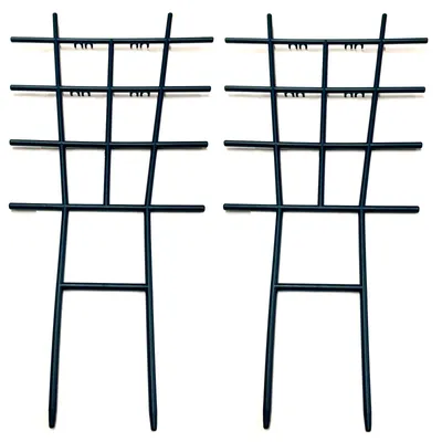 Produktbild von 2er Set Rankgitter Kunststoff 42cm | Rankhilfe Blumenkasten Grün | Kletterhilfe Rankstütze | Pflanzengitter Blumengitter