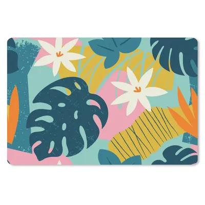 Produktbild von MuchoWow® Schreibtischunterlage Muster - Farben - Tropisch - Rosa - Mädchen - Kinder - Kinder 60x40 cm - XXL Mauspad - Großes Mauspad