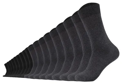 Produktbild von Camano Uni Socken 18er Pack - Comfort Socks, einfarbig Schwarz/Grau 39-42