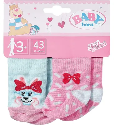 Produktbild von Zapf Creation 831755 - BABY born Socken 2x, 2 sort. 43cm - Pink / Weiß