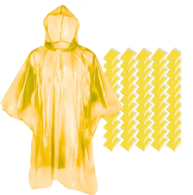 Image de Poncho jetable - Imperméable - Rouge - 50 pièces