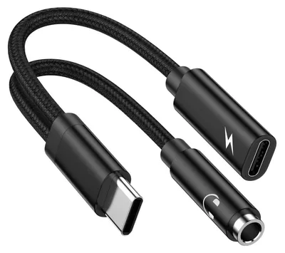 Image de INF Bluetrum AB136D Adaptateur USB-C vers 3,5 mm avec DAC 24bit/48kHz et charge 60W, câble OTG en alliage d'aluminium tressé