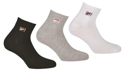 Produktbild von FILA Quarter Plain Uni 3er Pack Socken White/Black/Grey