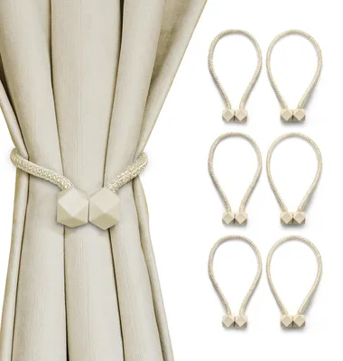 Magnetische Gardinenhalter, 6 Stück, 46 cm, beige