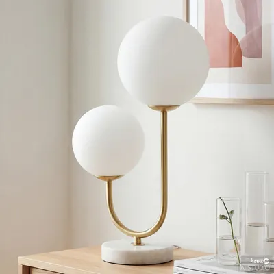 Produktbild von home24 Tischleuchte - Glas / Eisen - 2-flammig