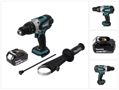 Immagine prodotto di Trapano avvitatore a percussione a batteria Makita DHP 458 T1 18 V 91 Nm + 1x batteria 5,0 Ah - senza caricabatterie
