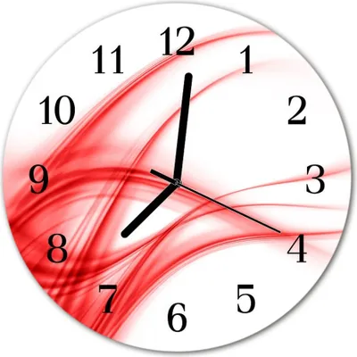 Immagine prodotto di Orologio da parete in vetro, orologio da cucina, vetro vero, 30 cm, arte astratta, rosso