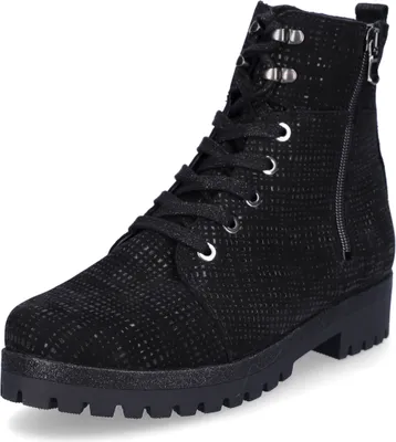 Produktbild von Waldläufer Damen Schnürstiefelette schwarz metallic 8
