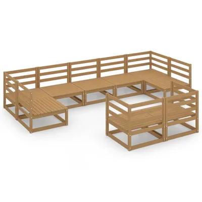 Produktbild von vidaXL 9-tlg. Garten-Lounge-Set Massivholz Kiefer