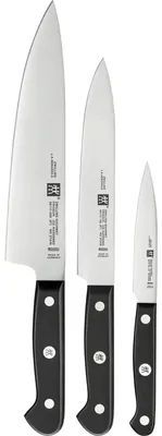 Zdjęcie produktu dla ZWILLING 36130-003-0 Set de 3 Couteaux, Acier Inoxydable, Noir, 34 x 14 x 3 cm, Zestaw noży, Stal kuta, Plastik, Stal nierdzewna, Czarny, Ergonomiczny