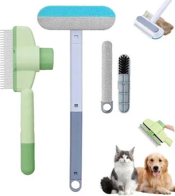 Productafbeelding van Famanu verzorgingsborstel met zachte borstelharen - Ideaal voor katten en honden