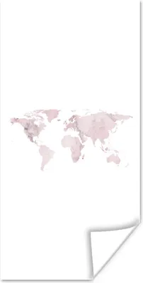 Produktbild von MuchoWow® Poster Weltkarte - Marmor - Rosa 60x120 cm - Wandschmuck