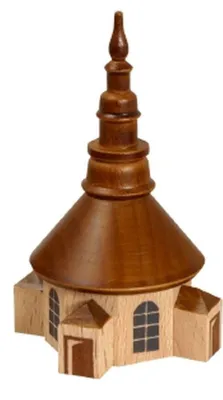 Produktbild von Miniaturhaus Kirche Seiffen natur Höhe 7 cm