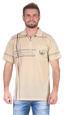 Produktbild von Herren Poloshirt T-Shirt Polo-Hemd Kurzarm, Beige M