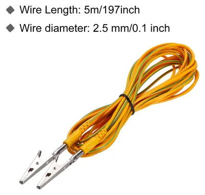 Produktbild von ESD Erdung Kabel Kordel mit Krokodilklemme 5m/197" Lang Gelb Antistatische Masse Draht Kabel Clip fš¹r Entfernen Stromleiter Elektrostatik