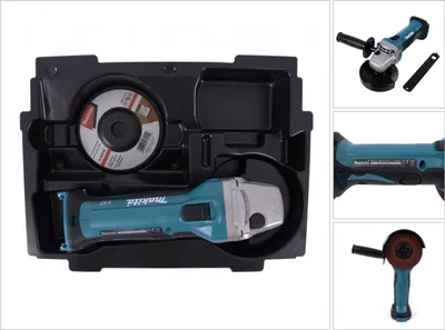 Produktbild von Makita DGA 452 ZE Akku Winkelschleifer 18V 115mm Solo + 1x passende Einlage für Makpac (  837632-8 ) - ohne Akku, ohne Ladegerät