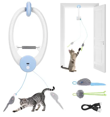 Elektrisches Katzenspielzeug für Türrahmen, USB-aufladbar, 3 Spielmodi