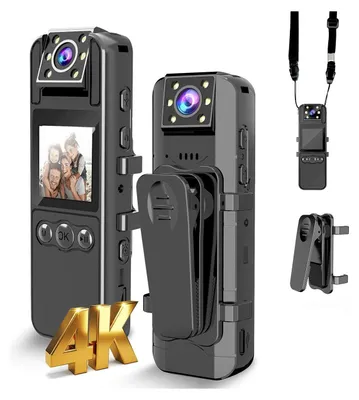 Produktbild von Action-Kamera/Videorekorder für die Polizei: Ultra-HD-4K-Auflösung, 180°-Drehobjektiv, 6 Stunden Akkulaufzeit, Infrarot-Nachtsicht, 256 GB Speicher.