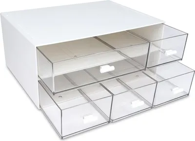 Produktbild von Famanu Büro-Organizer mit 5 Schubladen und stapelbarem Design - für Büro und Zuhause