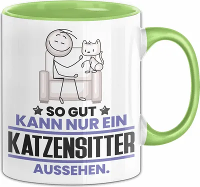 Produktbild von Katzensitter Geschenk Tasse So Gut Kann Nur Ein Katzensitter Aussehen Geschenkidee Kaffee-Becher (Grün)