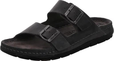 Produktbild von Rohde Herren Pantolette Leder Clog Schnalle Memoryfussbett bequem Rodigo-H 5918, Größe:45 EU, Farbe:Grau