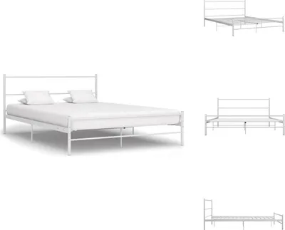 Produktbild von vidaXL Bettgestell Weiß Metall 140×200 cm -  Betten & Bettgestelle