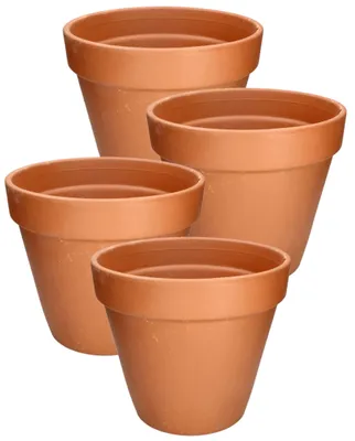Produktbild von KOTARBAU® Blumentopf aus Terrakotta ⌀ Übertopf mit Rand 11 cm 4er Set