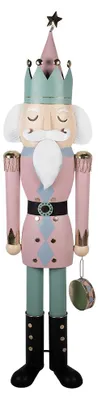 Produktbild von Clayre & Eef Weihnachtsdekorationsfigur Nussknacker 41x34x174 cm Rosa Metall