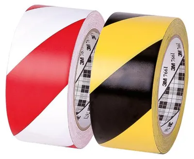 Image de Ruban adhésif de signalisation 50 mm x 33 m - Couleur blanc/rouge